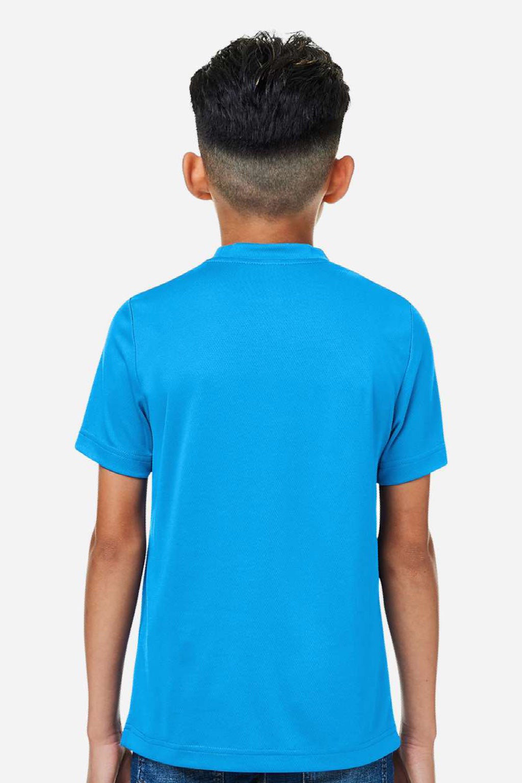 Team 365 TT15Y Youth Zone Performance Mesh Short Sleeve Crewneck T-Shirt Electric Blue Model Back