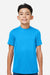 Team 365 TT15Y Youth Zone Performance Mesh Short Sleeve Crewneck T-Shirt Electric Blue Model Front