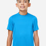Team 365 Youth Zone Performance Mesh Moisture Wicking Short Sleeve Crewneck T-Shirt - Electric Blue - New