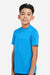 Team 365 TT15Y Youth Zone Performance Mesh Short Sleeve Crewneck T-Shirt Electric Blue Model Side