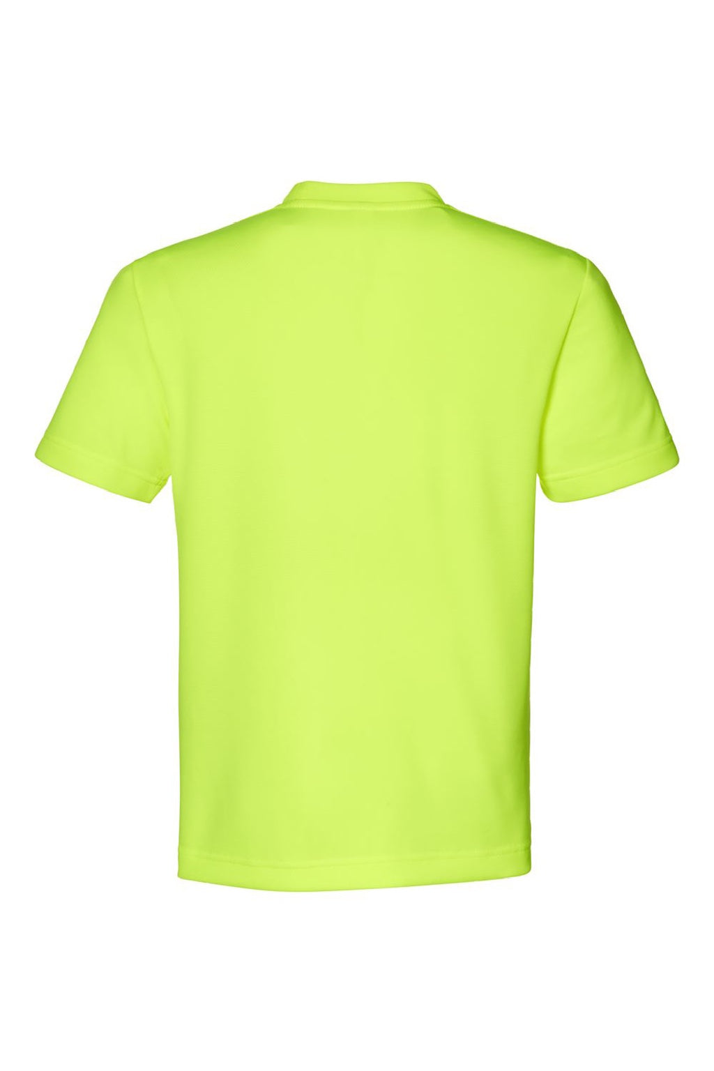 Team 365 TT15Y Youth Zone Performance Mesh Moisture Wicking Short Sleeve Crewneck T-Shirt Safety Yellow Flat Back