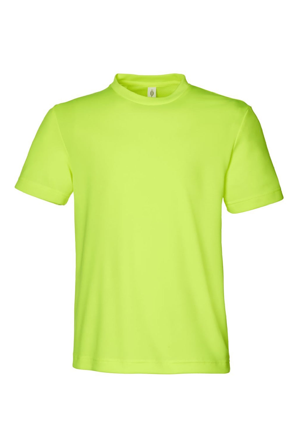 Team 365 TT15Y Youth Zone Performance Mesh Moisture Wicking Short Sleeve Crewneck T-Shirt Safety Yellow Flat Front