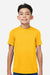 Team 365 TT15Y Youth Zone Performance Mesh Short Sleeve Crewneck T-Shirt Athletic Gold Model Front