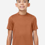 Team 365 Youth Zone Performance Mesh Moisture Wicking Short Sleeve Crewneck T-Shirt - Burnt Orange - New