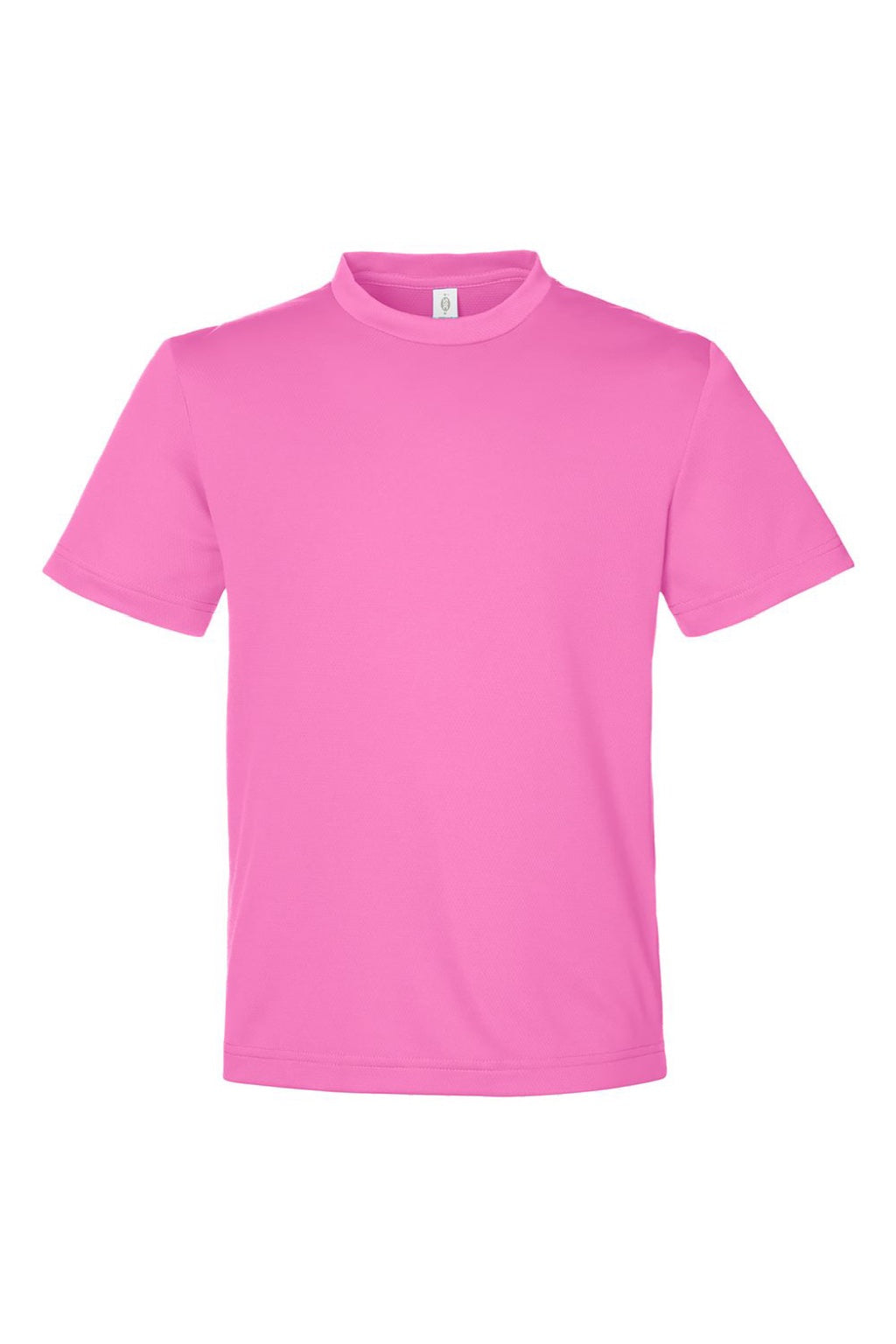 Team 365 TT15Y Youth Zone Performance Mesh Short Sleeve Crewneck T-Shirt Charity Pink Flat Front