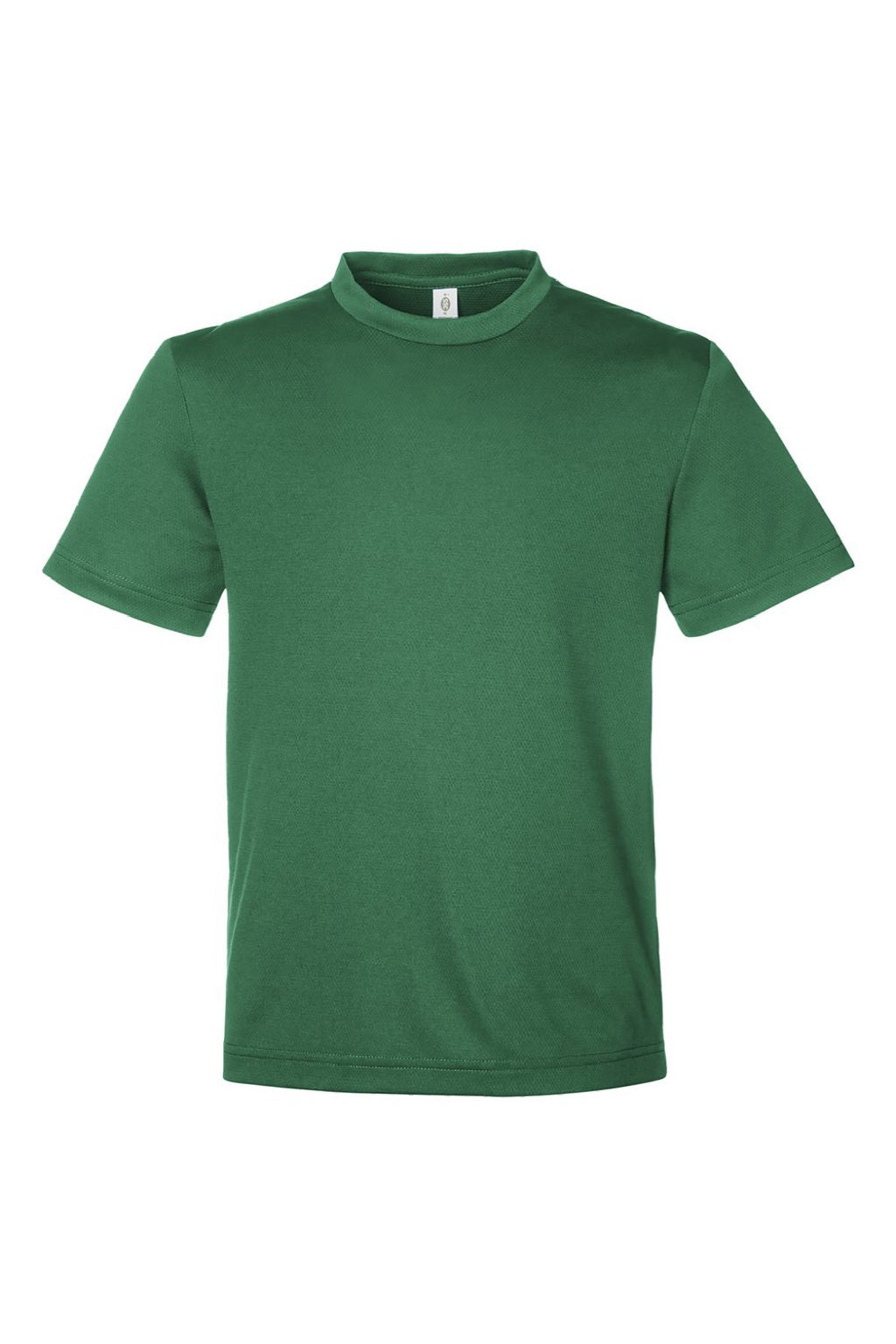 Team 365 TT15Y Youth Zone Performance Mesh Short Sleeve Crewneck T-Shirt Dark Green Flat Front