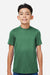 Team 365 TT15Y Youth Zone Performance Mesh Short Sleeve Crewneck T-Shirt Dark Green Model Front