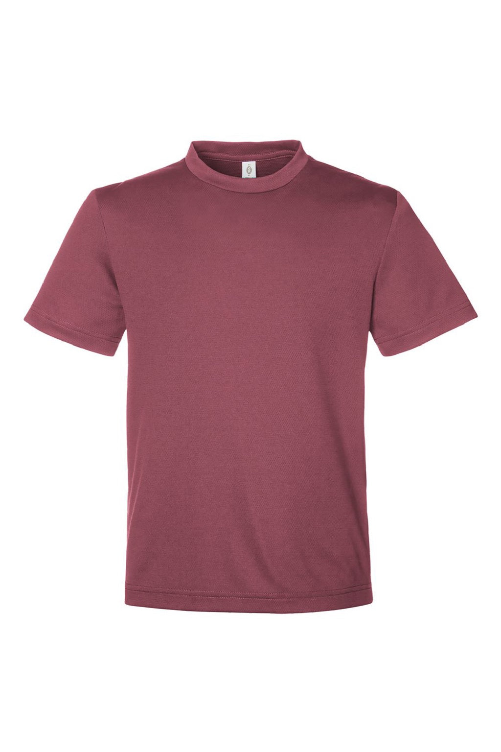 Team 365 TT15Y Youth Zone Performance Mesh Short Sleeve Crewneck T-Shirt Dark Maroon Flat Front