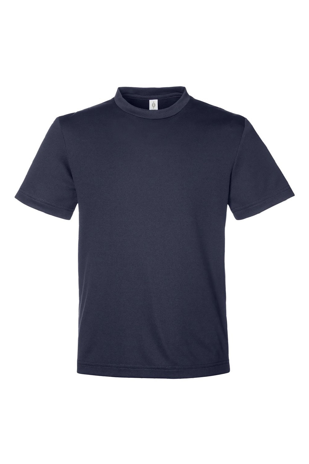 Team 365 TT15Y Youth Zone Performance Mesh Short Sleeve Crewneck T-Shirt Dark Navy Blue Flat Front