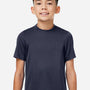 Team 365 Youth Zone Performance Mesh Moisture Wicking Short Sleeve Crewneck T-Shirt - Dark Navy Blue - New