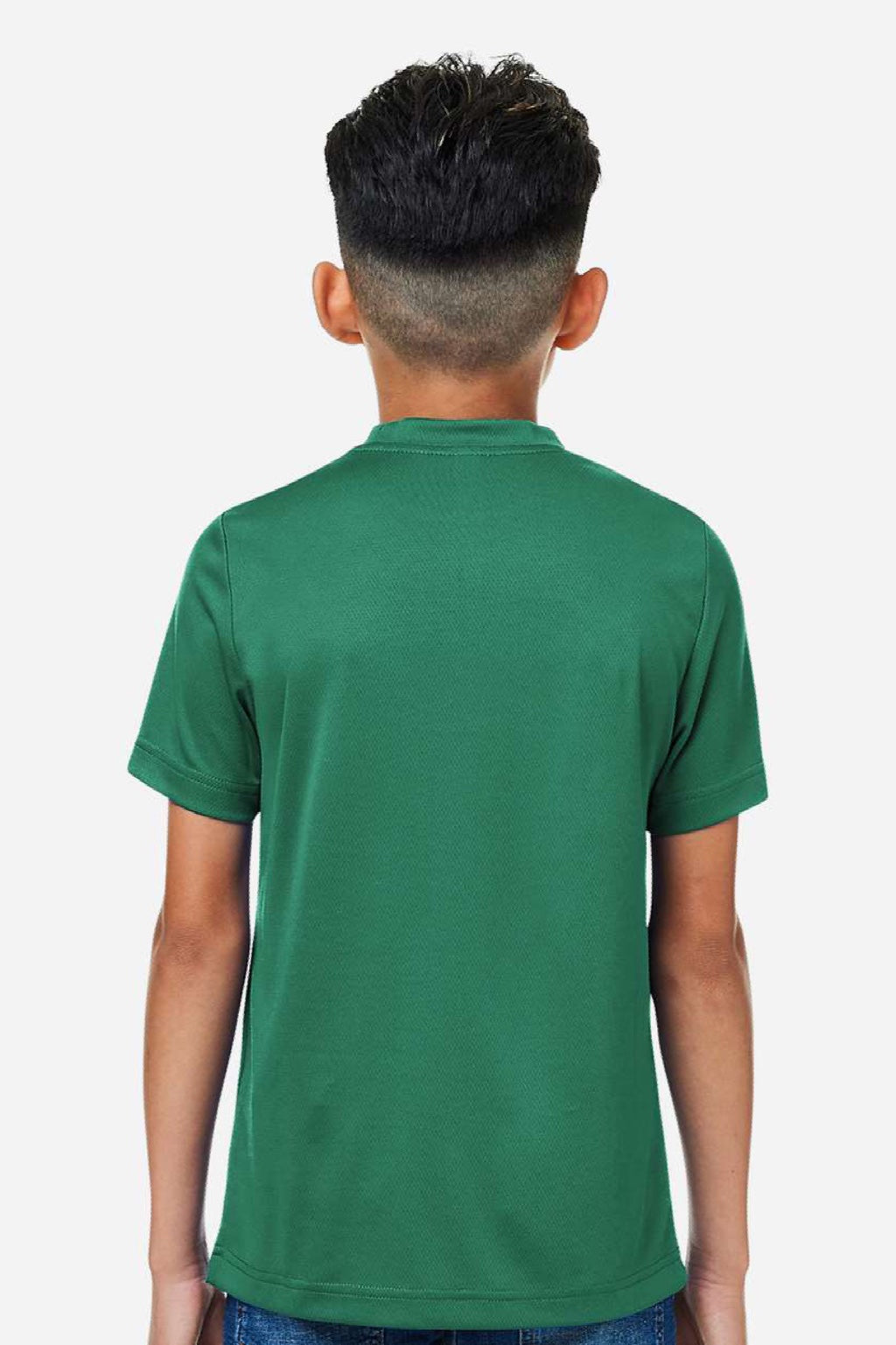 Team 365 TT15Y Youth Zone Performance Mesh Short Sleeve Crewneck T-Shirt Forest Green Model Back
