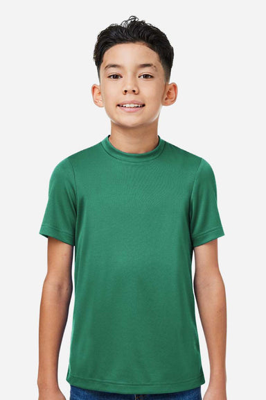 Team 365 TT15Y Youth Zone Performance Mesh Short Sleeve Crewneck T-Shirt Forest Green Model Front