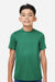 Team 365 TT15Y Youth Zone Performance Mesh Short Sleeve Crewneck T-Shirt Forest Green Model Front