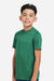 Team 365 TT15Y Youth Zone Performance Mesh Short Sleeve Crewneck T-Shirt Forest Green Model Side