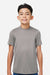 Team 365 TT15Y Youth Zone Performance Mesh Short Sleeve Crewneck T-Shirt Graphite Grey Model Front