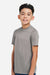 Team 365 TT15Y Youth Zone Performance Mesh Short Sleeve Crewneck T-Shirt Graphite Grey Model Side