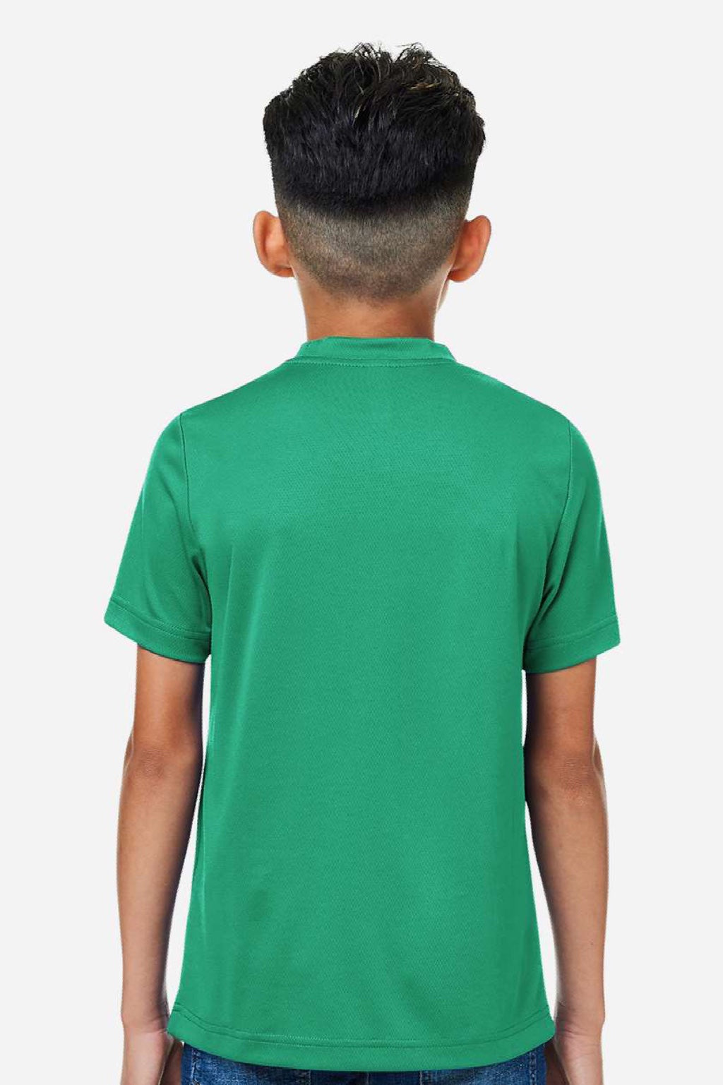 Team 365 TT15Y Youth Zone Performance Mesh Short Sleeve Crewneck T-Shirt Kelly Green Model Back