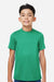 Team 365 TT15Y Youth Zone Performance Mesh Short Sleeve Crewneck T-Shirt Kelly Green Model Front