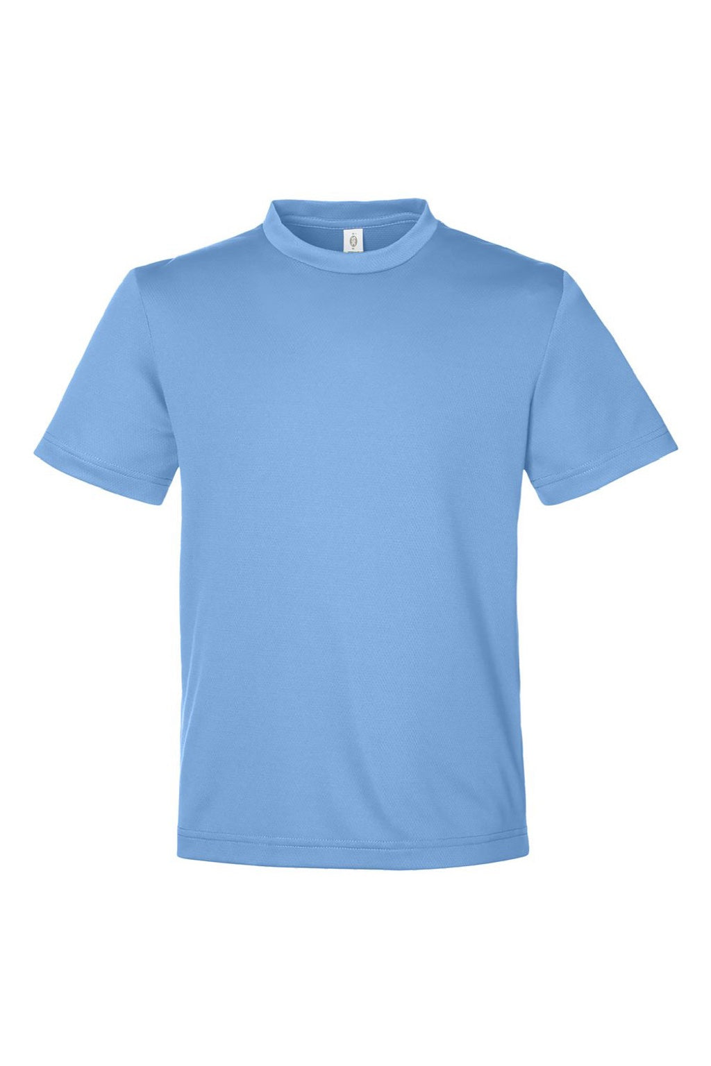 Team 365 TT15Y Youth Zone Performance Mesh Short Sleeve Crewneck T-Shirt Light Blue Flat Front