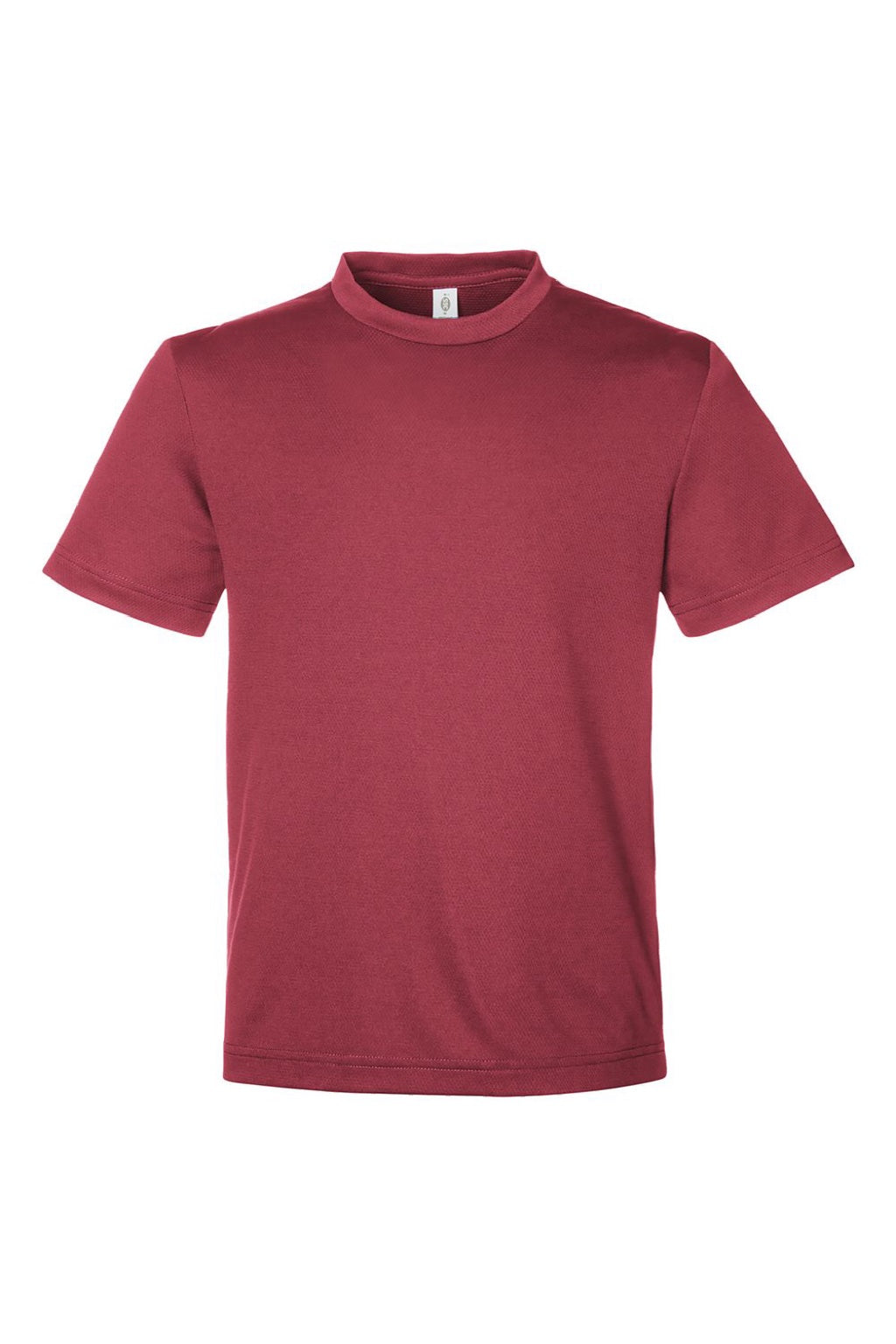 Team 365 TT15Y Youth Zone Performance Mesh Short Sleeve Crewneck T-Shirt Maroon Flat Front