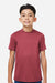 Team 365 TT15Y Youth Zone Performance Mesh Short Sleeve Crewneck T-Shirt Maroon Model Front