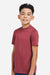 Team 365 TT15Y Youth Zone Performance Mesh Short Sleeve Crewneck T-Shirt Maroon Model Side