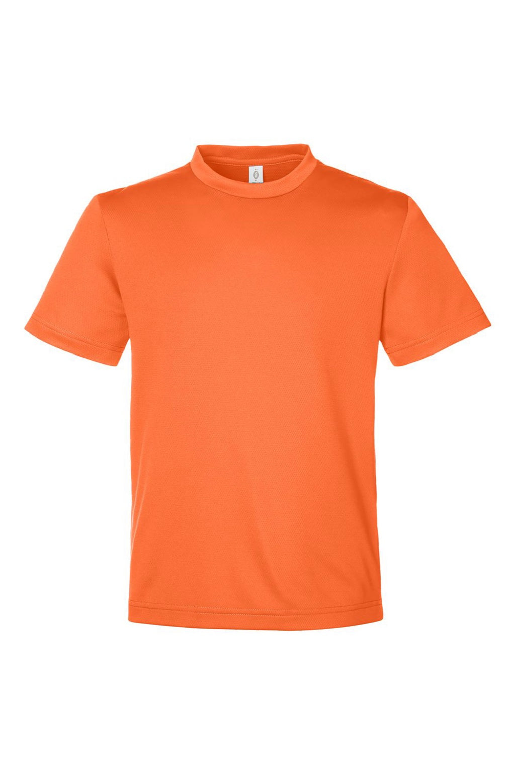Team 365 TT15Y Youth Zone Performance Mesh Short Sleeve Crewneck T-Shirt Orange Flat Front