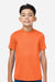 Team 365 TT15Y Youth Zone Performance Mesh Short Sleeve Crewneck T-Shirt Orange Model Front