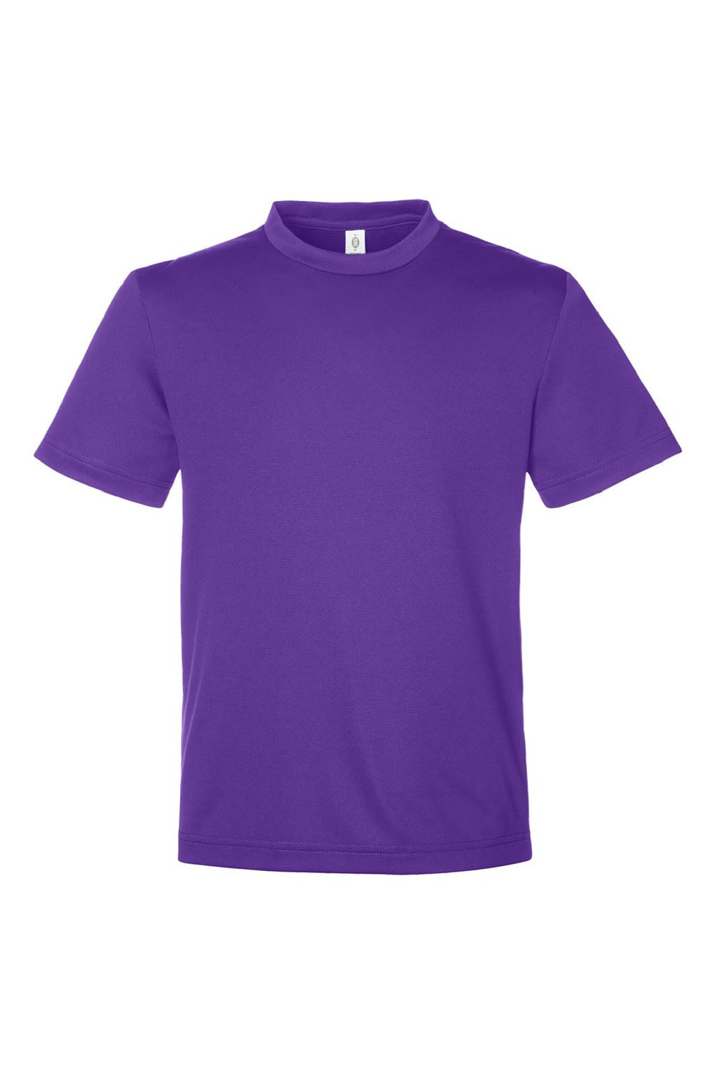 Team 365 TT15Y Youth Zone Performance Mesh Short Sleeve Crewneck T-Shirt Purple Flat Front