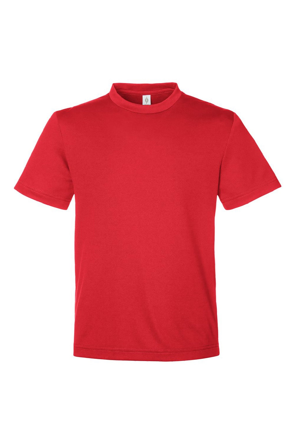 Team 365 TT15Y Youth Zone Performance Mesh Short Sleeve Crewneck T-Shirt Red Flat Front