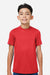 Team 365 TT15Y Youth Zone Performance Mesh Short Sleeve Crewneck T-Shirt Red Model Front