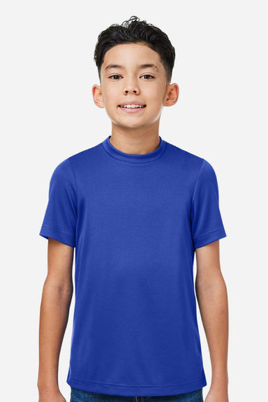 Team 365 TT15Y Youth Zone Performance Mesh Short Sleeve Crewneck T-Shirt Royal Blue Model Front