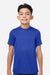 Team 365 TT15Y Youth Zone Performance Mesh Short Sleeve Crewneck T-Shirt Royal Blue Model Front