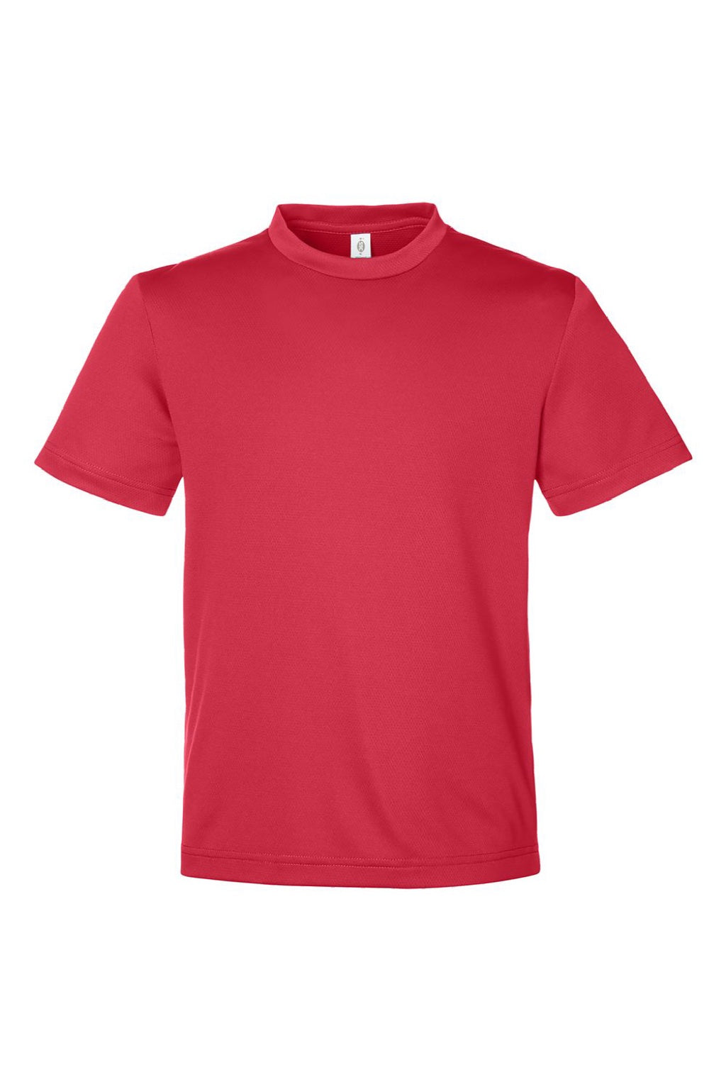 Team 365 TT15Y Youth Zone Performance Mesh Short Sleeve Crewneck T-Shirt Scarlet Red Flat Front