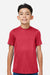 Team 365 TT15Y Youth Zone Performance Mesh Short Sleeve Crewneck T-Shirt Scarlet Red Model Front