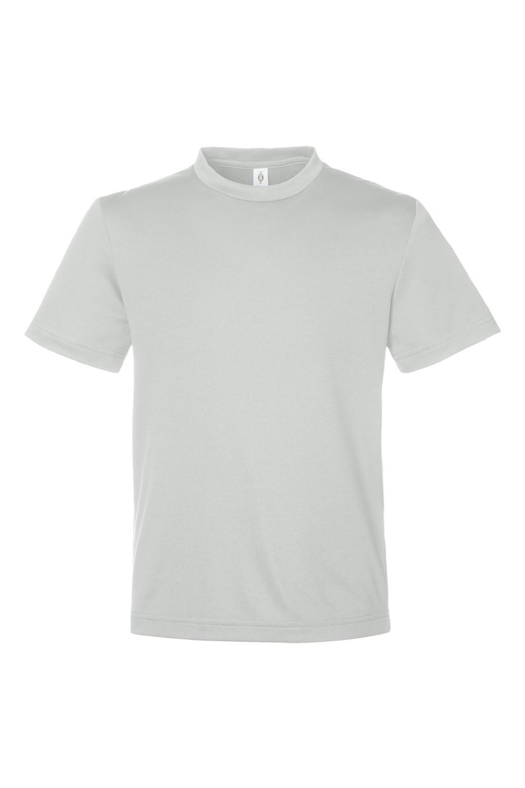 Team 365 TT15Y Youth Zone Performance Mesh Short Sleeve Crewneck T-Shirt Silver Grey Flat Front
