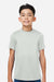 Team 365 TT15Y Youth Zone Performance Mesh Short Sleeve Crewneck T-Shirt Silver Grey Model Front