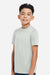 Team 365 TT15Y Youth Zone Performance Mesh Short Sleeve Crewneck T-Shirt Silver Grey Model Side