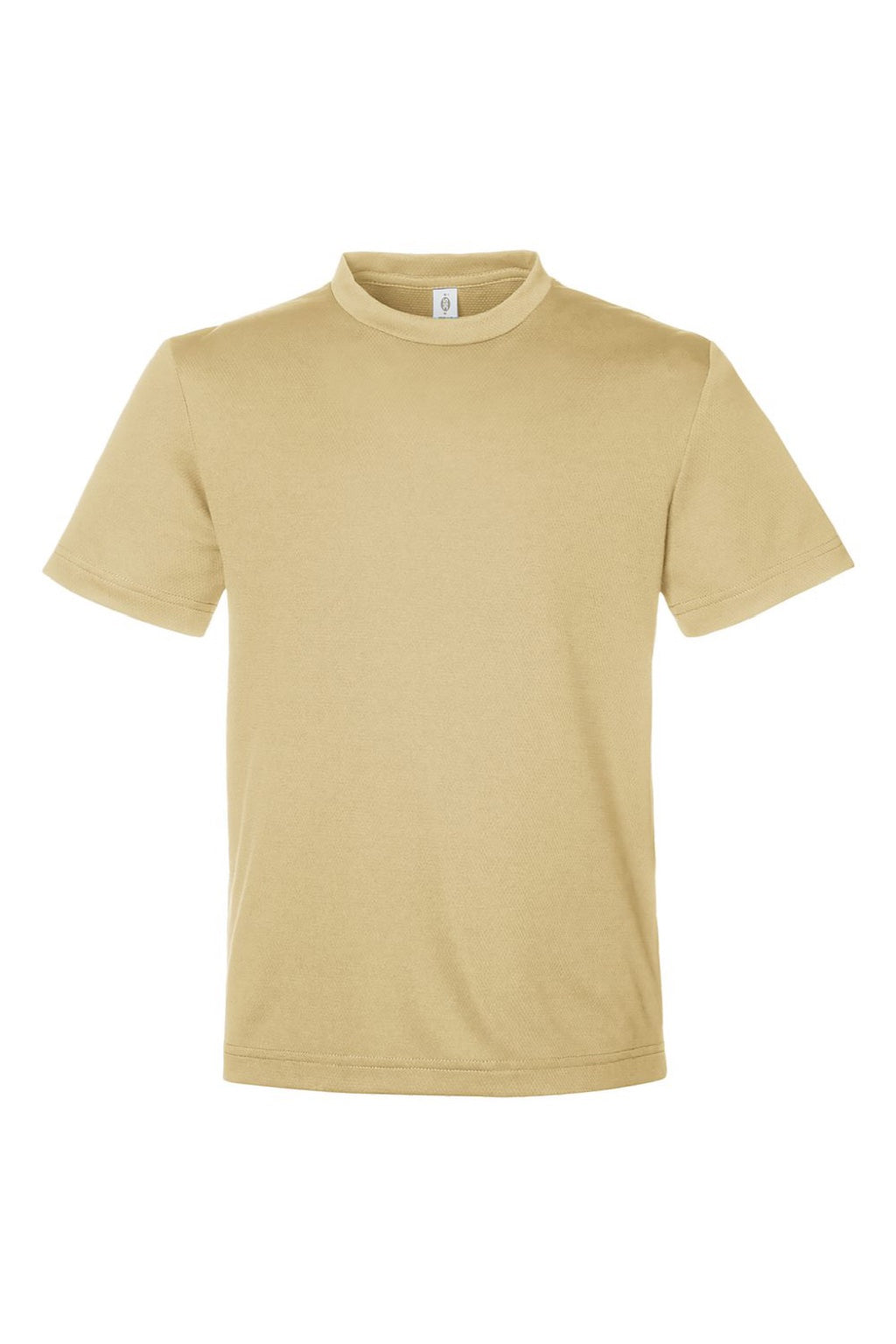 Team 365 TT15Y Youth Zone Performance Mesh Short Sleeve Crewneck T-Shirt Vegas Gold Flat Front