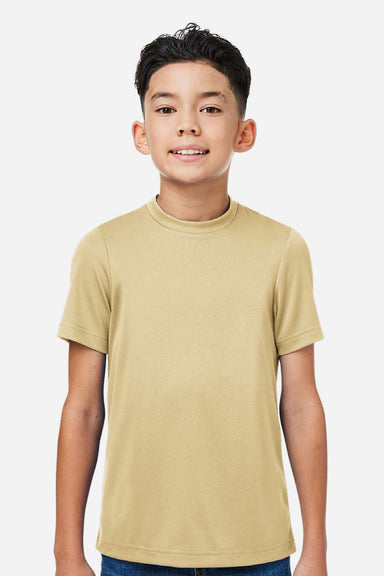 Team 365 TT15Y Youth Zone Performance Mesh Short Sleeve Crewneck T-Shirt Vegas Gold Model Front
