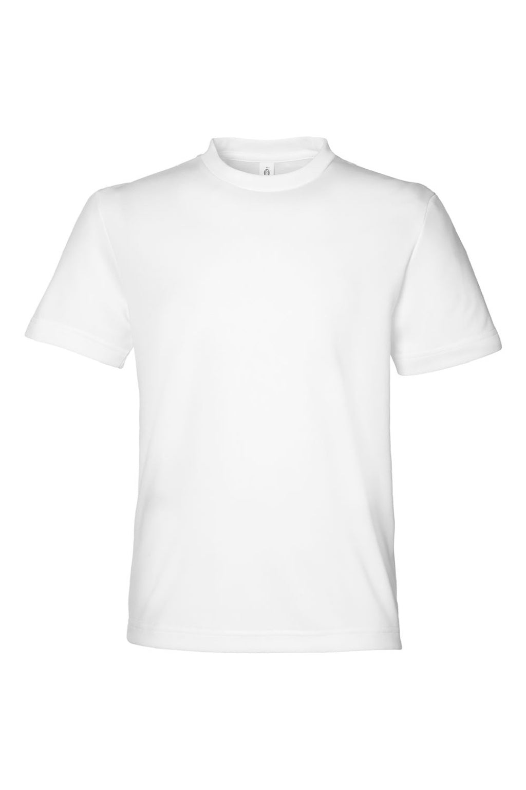 Team 365 TT15Y Youth Zone Performance Mesh Short Sleeve Crewneck T-Shirt White Flat Front