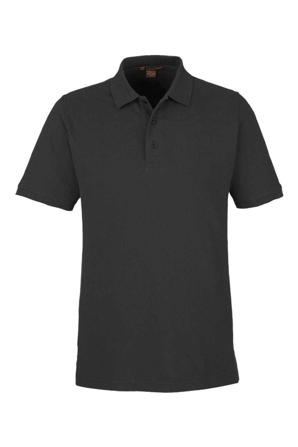 Harriton M205 Mens Valiant Snag Resistant Short Sleeve Polo Shirt Black Flat Front