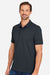 Harriton M205 Mens Valiant Snag Resistant Short Sleeve Polo Shirt Dark Charcoal Grey Model Side