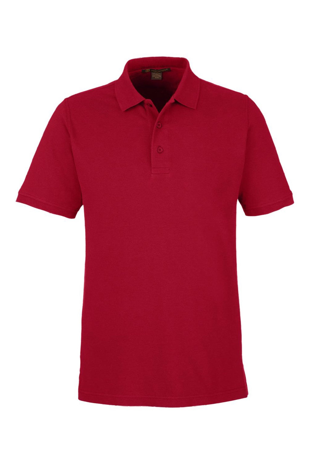 Harriton M205 Mens Valiant Snag Resistant Short Sleeve Polo Shirt Red Flat Front
