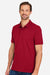Harriton M205 Mens Valiant Snag Resistant Short Sleeve Polo Shirt Red Model Side