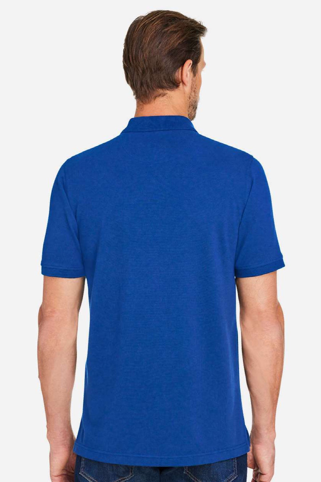 Harriton M205 Mens Valiant Snag Resistant Short Sleeve Polo Shirt True Royal Blue Model Back