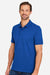 Harriton M205 Mens Valiant Snag Resistant Short Sleeve Polo Shirt True Royal Blue Model Side