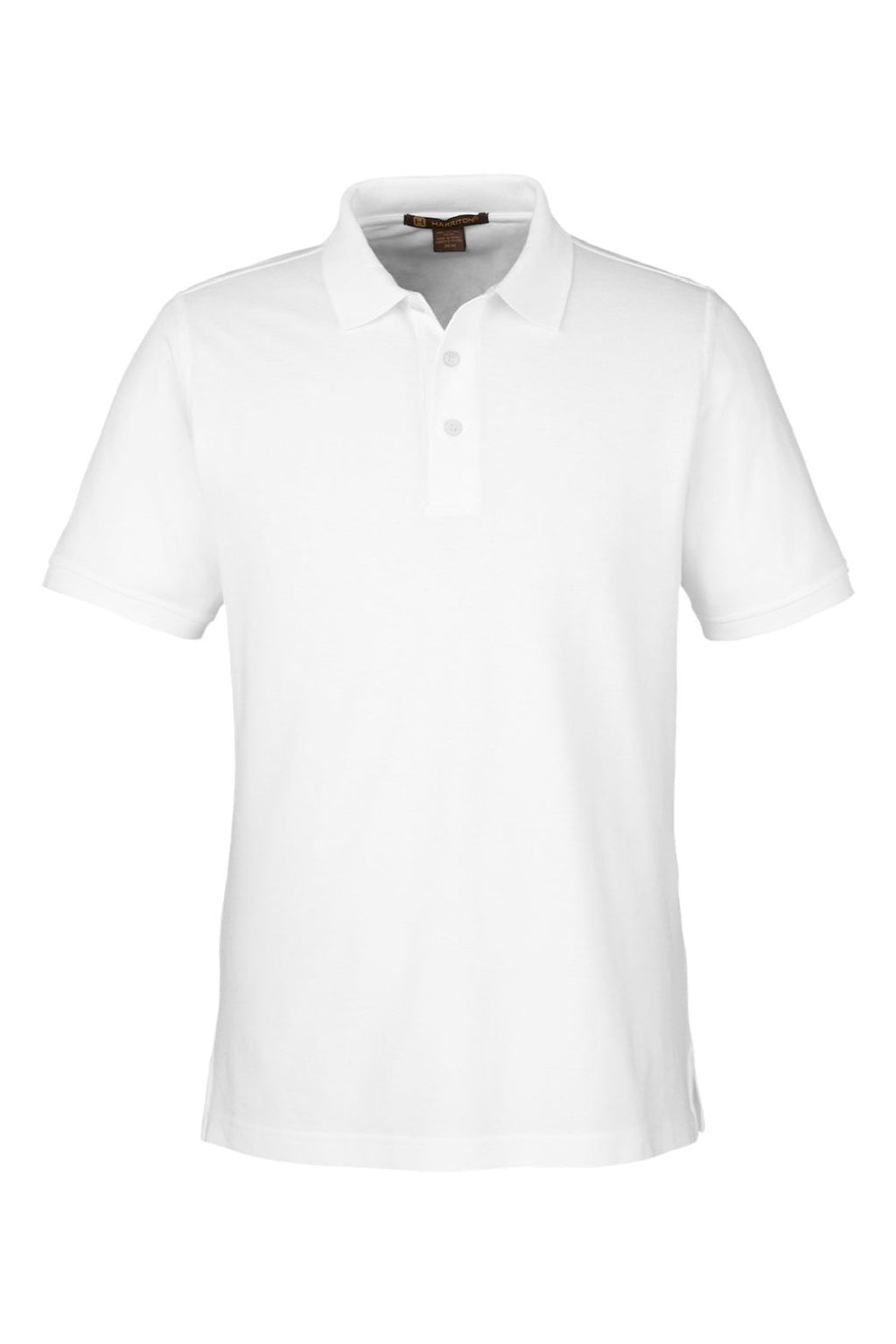 Harriton M205 Mens Valiant Snag Resistant Short Sleeve Polo Shirt White Flat Front