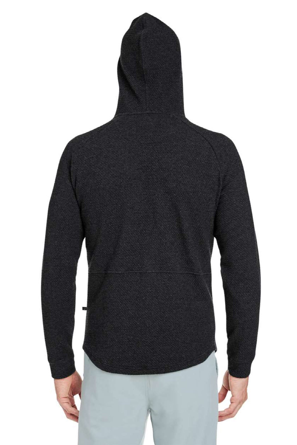 Swannies Golf SWC100 Mens Camden Hooded Sweatshirt Hoodie w/ Pockets Heather Black Model Back
