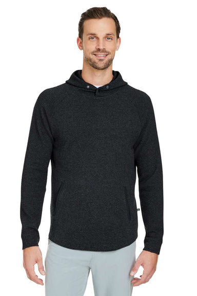 Swannies Golf SWC100 Mens Camden Hooded Sweatshirt Hoodie w/ Pockets Heather Black Model Front